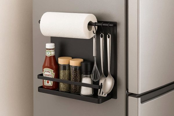 14 Small Magnetic Kitchen Refrigerator Organizer Rack Space Saving Spice Storage Shelf