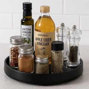 Rotatable Kitchen Lazy Susan Organizer Small Countertop Round Spice Display Rack