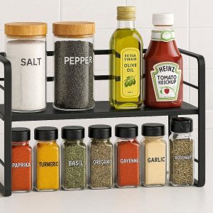 Minimalist Kitchen Spice Rack Organizer Heavy Duty Countertop Display Shelf