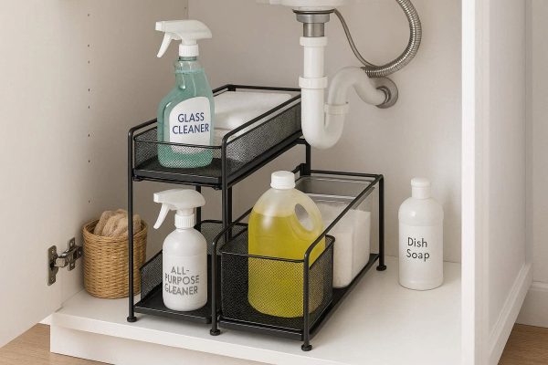 8 Under Sink Kitchen Storage Rack Small Cabinet Organizer With Sliding Drawers
