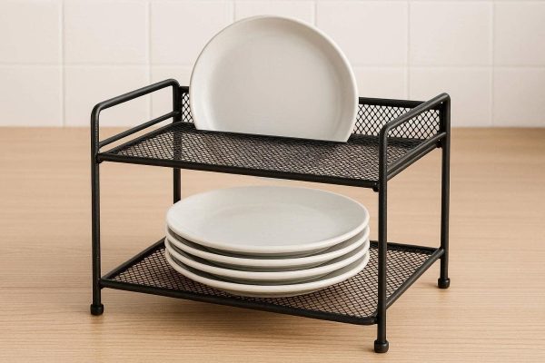 11 Iron Mesh Kitchen Cabinet Organizer Shelf Small Pantry Plate Storage Rack
