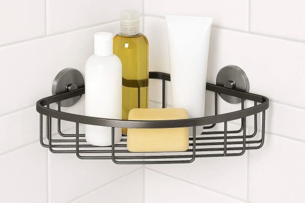 18 Corner Shower Organizer Shelf Rustproof Stainless Steel Bathroom Storage Caddy Basket