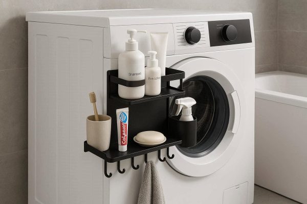 24 Magnetic Bathroom Organizer Rack For Washing Machine Space Saving Magnetic Storage Shelf