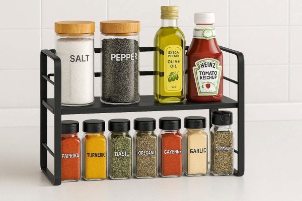 7 Minimalist Kitchen Spice Rack Organizer Heavy Duty Countertop Display Shelf